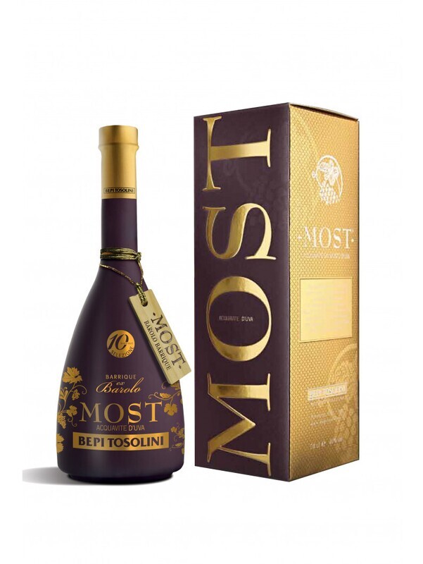 GRAPPA MOST BARRIQUE EX BAROLO BEPI TOSOLINI CL 70 40% VOL. ASTUCCIATA