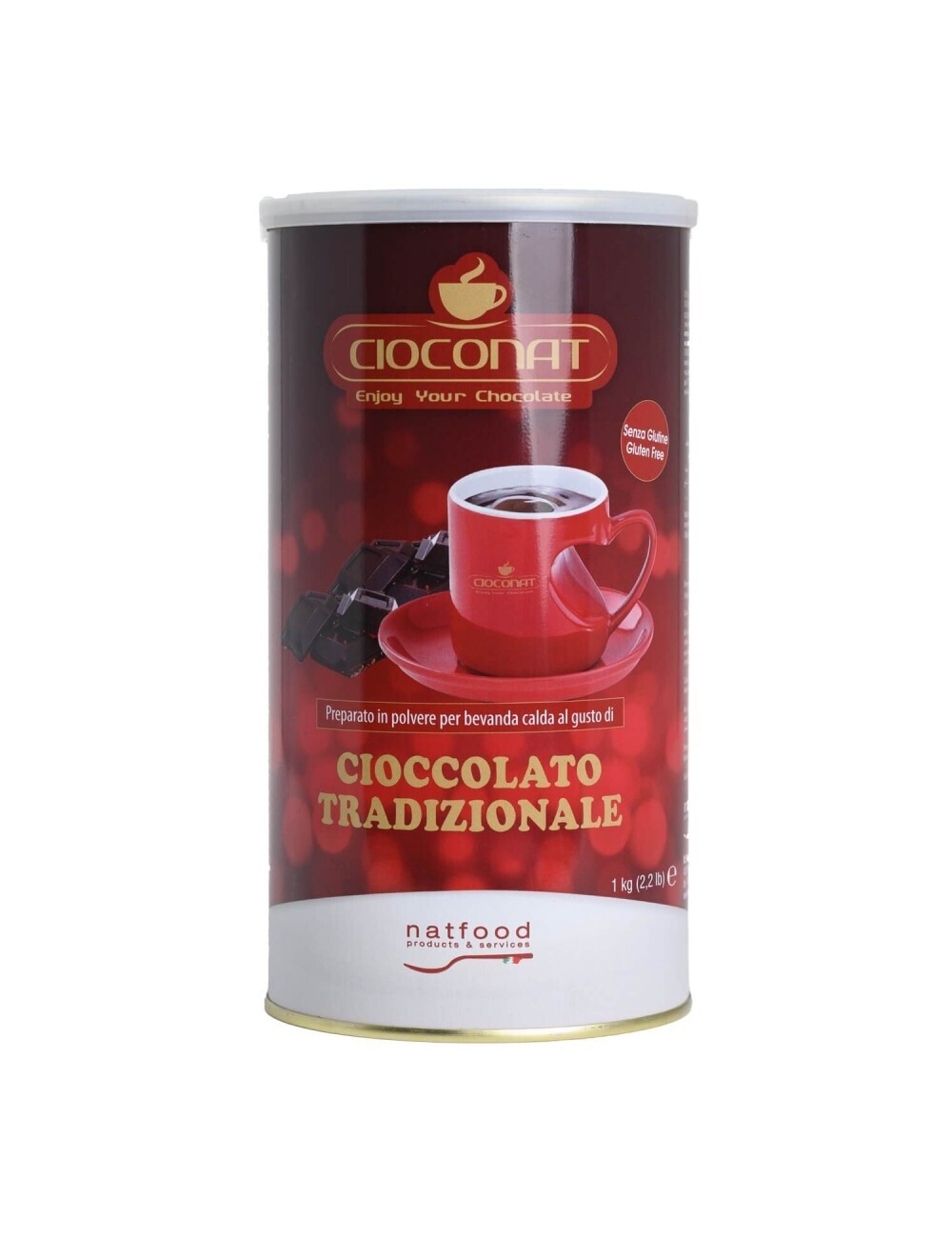 PREPARATO IN POLVERE PER CIOCCOLATA CALDA CIOCONAT TRADIZIONALE NAT FOOD LATTA X 1 KG