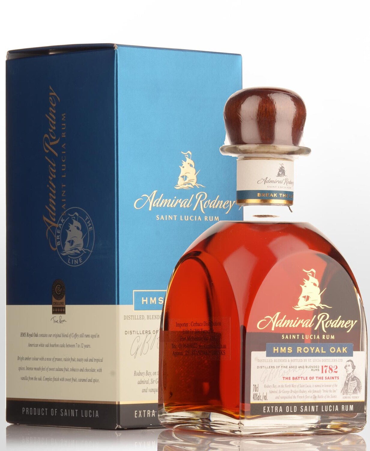 RUM  HMS ADMIRAL RODNEY ROYAL OAK CL 70 40% VOL. ASTUCCIATO
