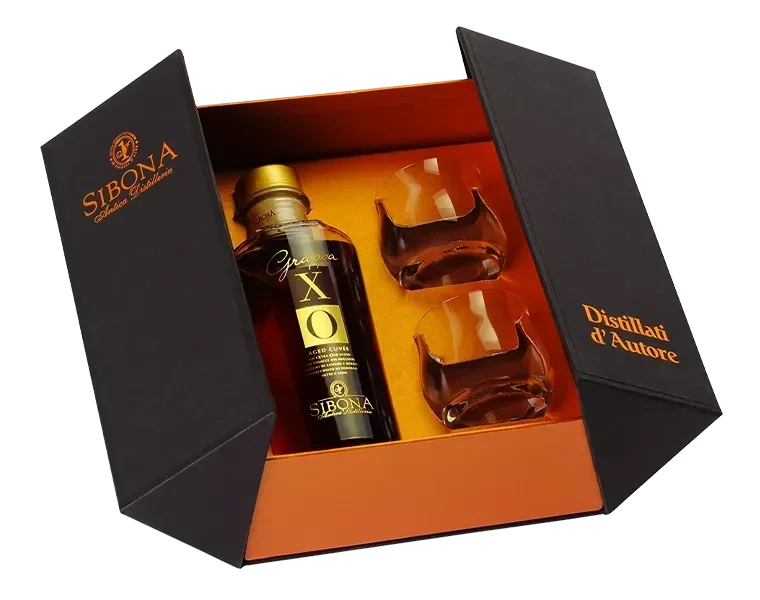GRAPPA XO AGED CUVEE' SIBONA 44% VOL. CL50 + 2 BICCHIERI CONFEZIONE REGALO