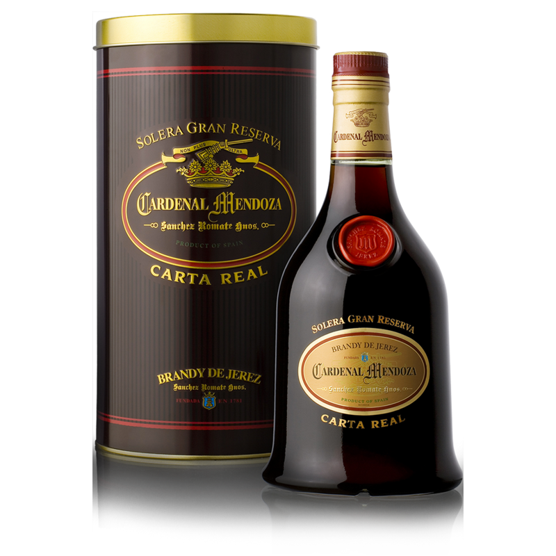 BRANDY  DE JEREZ CARDENAL MENDOZA CARTA REAL CL 70 40% VOL. ASTUCCIO IN LATTA