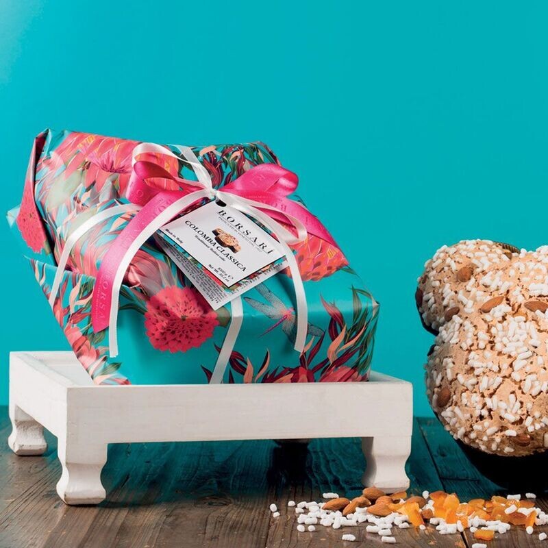 COLOMBA CLASSICA FIORI DI PRIMAVERA BORSARI INCARTATA A MANO 1KG