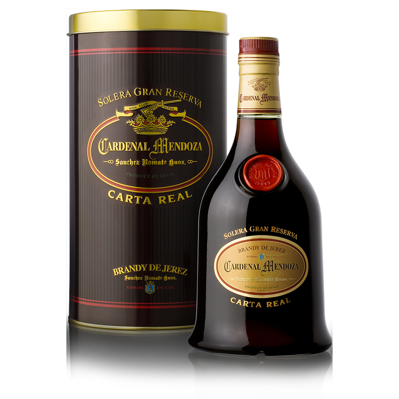 BRANDY  DE JEREZ CARDENAL MENDOZA CARTA REAL CL 70 40% VOL. ASTUCCIO IN LATTA
