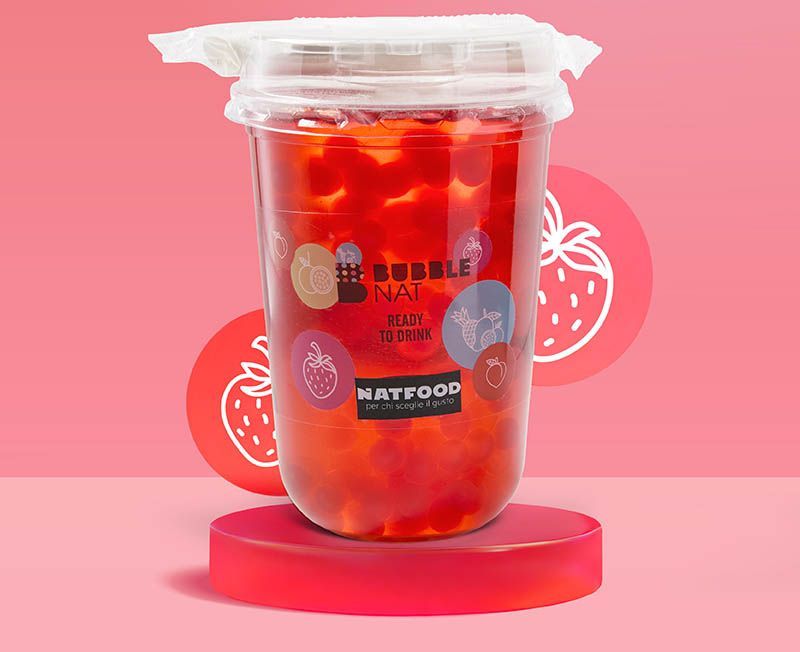 BUBBLE TEA FRAGOLA NATFOOD NAT TO DRINK 450ML BUBBLE TEA FRAGOLA NATFOOD NAT TO DRINK 450ML