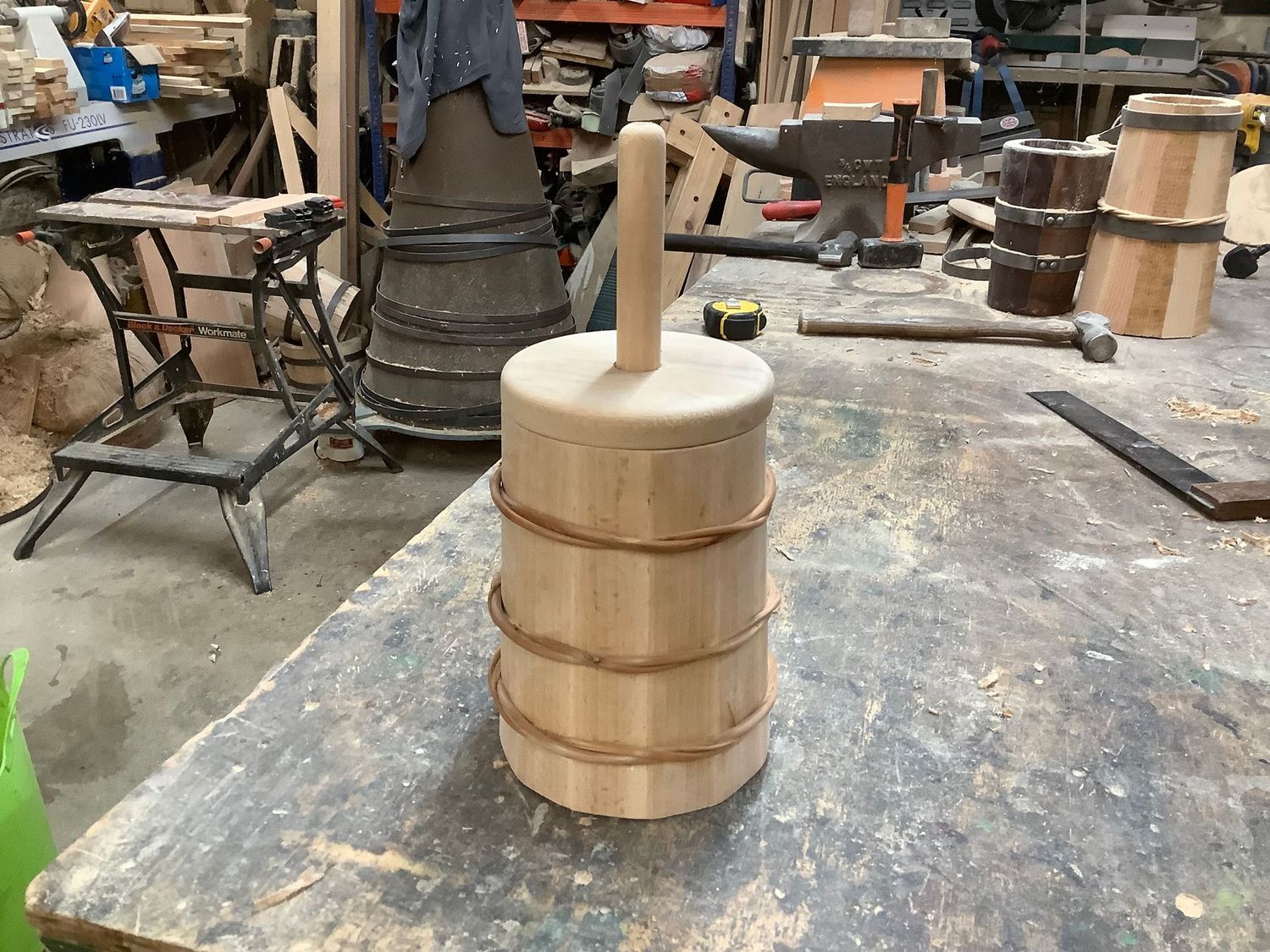 small Butter Churn - Willow Bands
