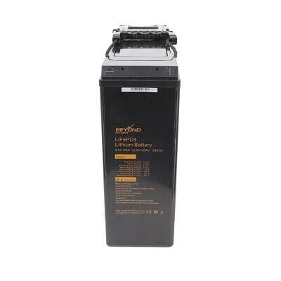 Beyond Outdoor 100ah 12v Slim Lithium Battery With Built-in BMS & LCD