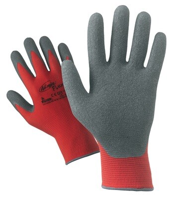 Guanti nylon/lattice  rosso/grigio conf.12 pz