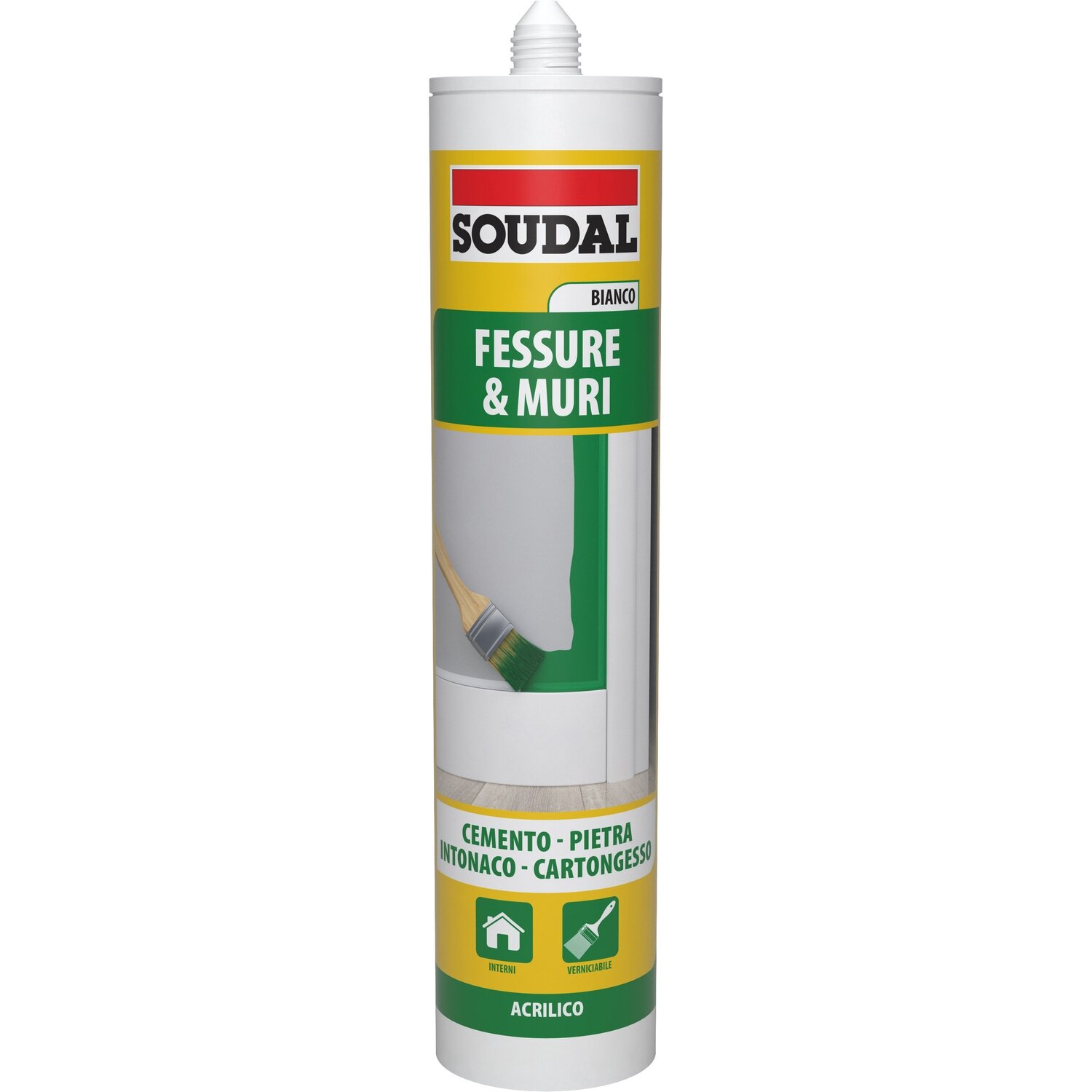 Silicone acrilico bianco ml.300 Soudal Pz.12 Spediz.gratuita