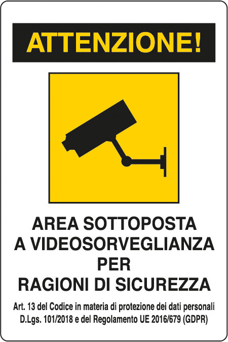 Targa area videosorveglianza
