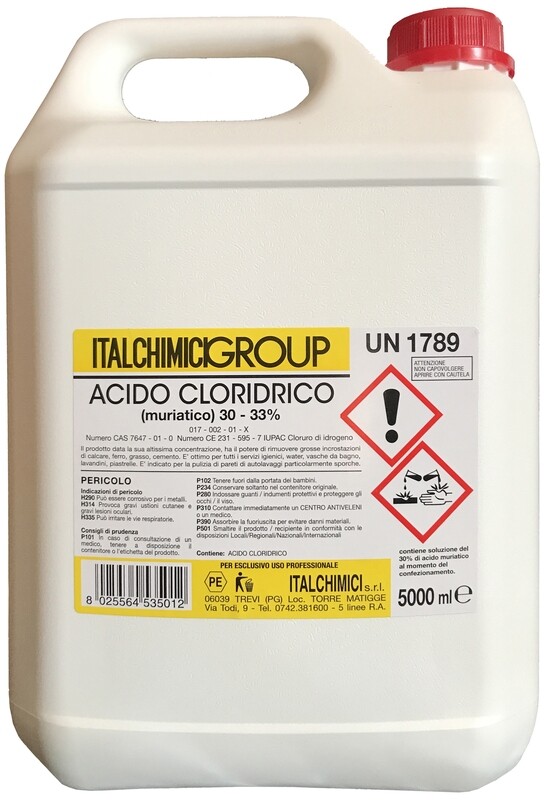 Acido muriatico puro al 33% lt.5
