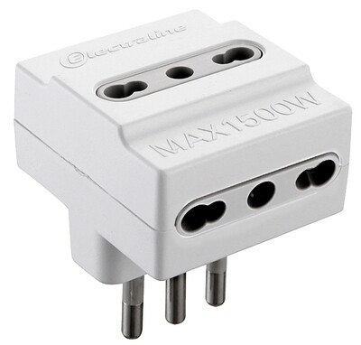 Adattatore triplo 16A-3PR.BIP BIANCO