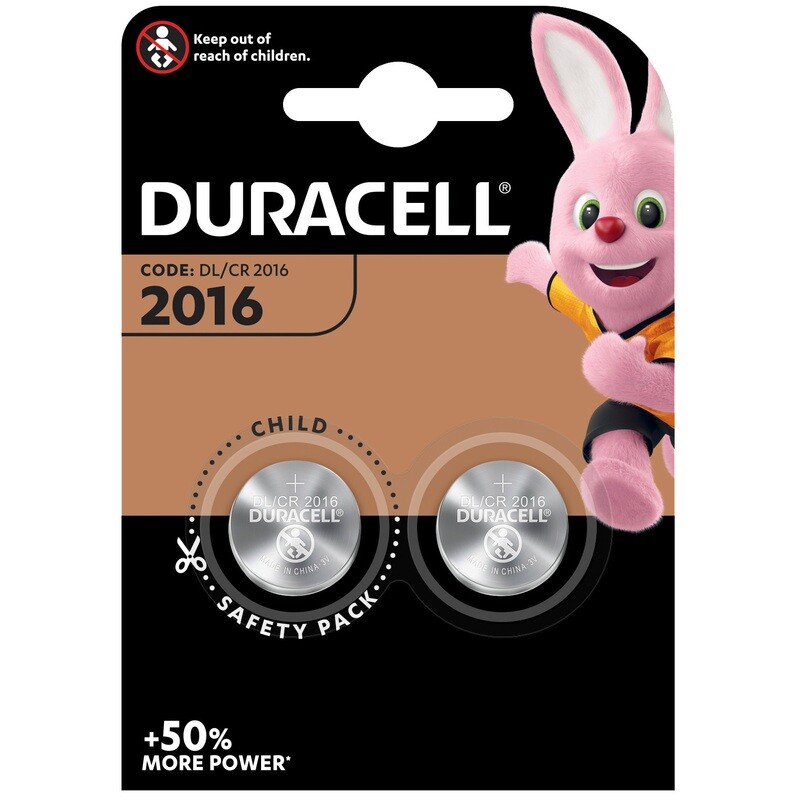 Duracell batteria a bottone CR2016 BL.2PZ.3W