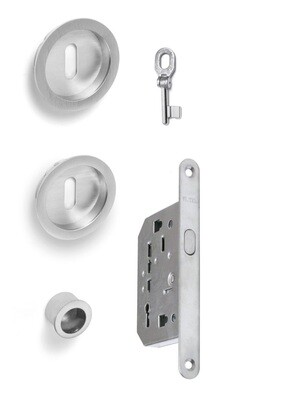 Serratura kit per porte scorrevoli nicchia tonda c/chiave