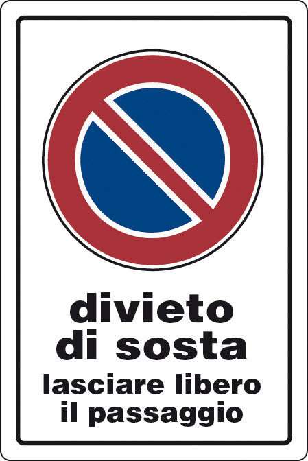 Targa segnaletica divieto di sosta pz.10