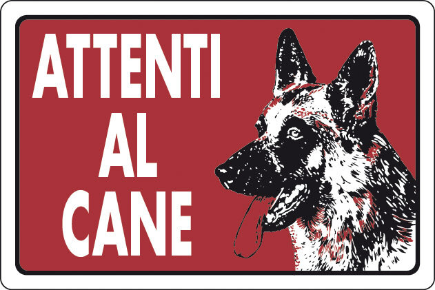 Targa segnaletica attenti al cane pz.10