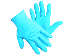 Guanti monouso in nitrile col. blu