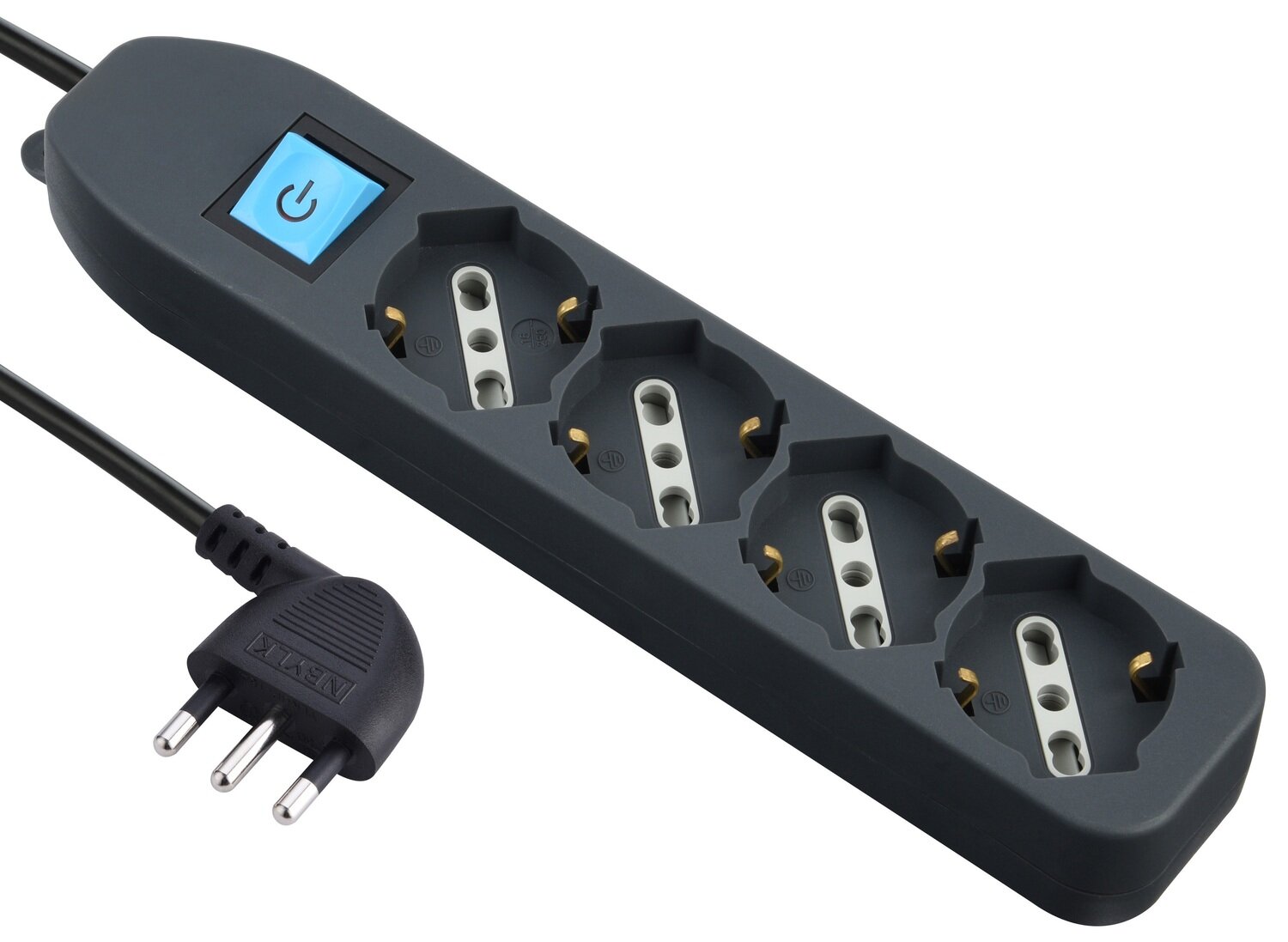 Multipresa  4p bip/sch + interruttore