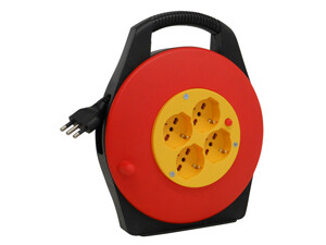Avvolgicavo elettrico con spina 16A/4 prese 10/16A schuko