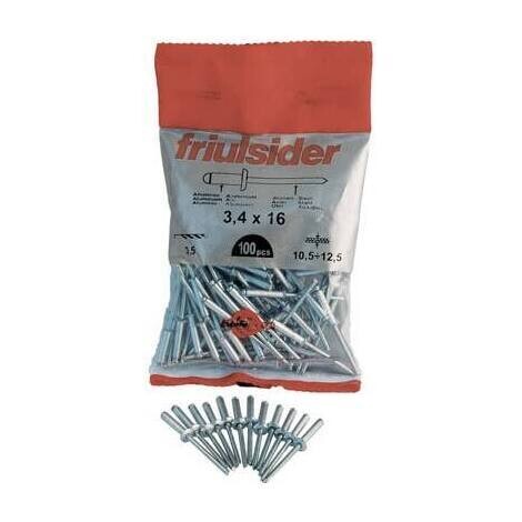 Confezione rivetti in alluminio Ø3,4mm Friulsider da pz.100 confezioni 2