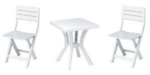 Set Duetto tavolo + 2 sedie in resina