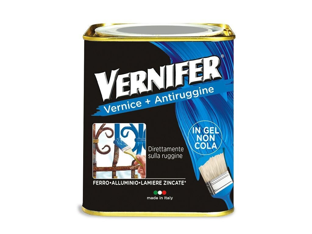 Vernifer Antiruggine e vernice alluminio metallizzato 750 ml col .4897, Colore: Alluminio Metallizato