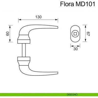 Doppia Maniglia in alluminio Flora