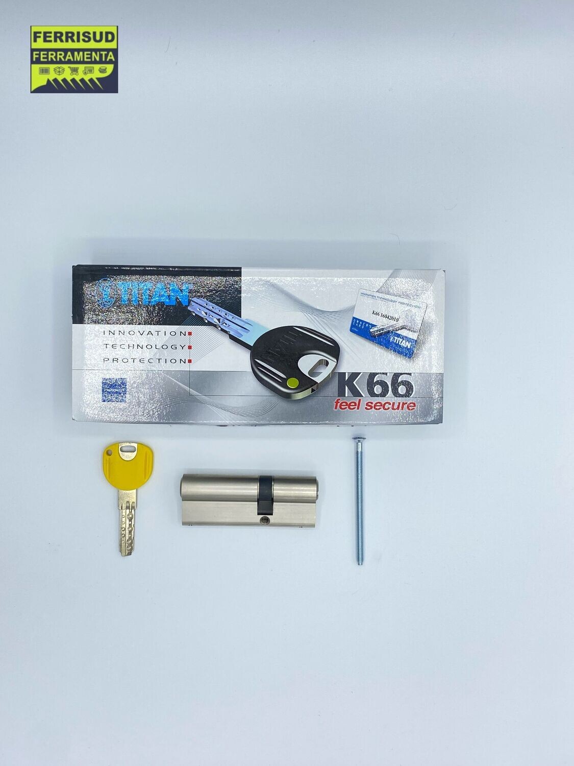 Cilindro titan k66 Anti-urto 30-50 5 chiavi Satinato