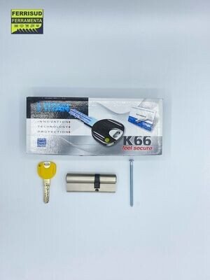 Cilindro titan k66 Anti-urto 30-50 5 chiavi Satinato