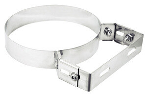 Collare inox con staffa per tubi stufa cm.20