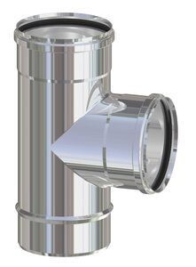 Raccordo a T inox per pellet Diametro cm. 8 FFM