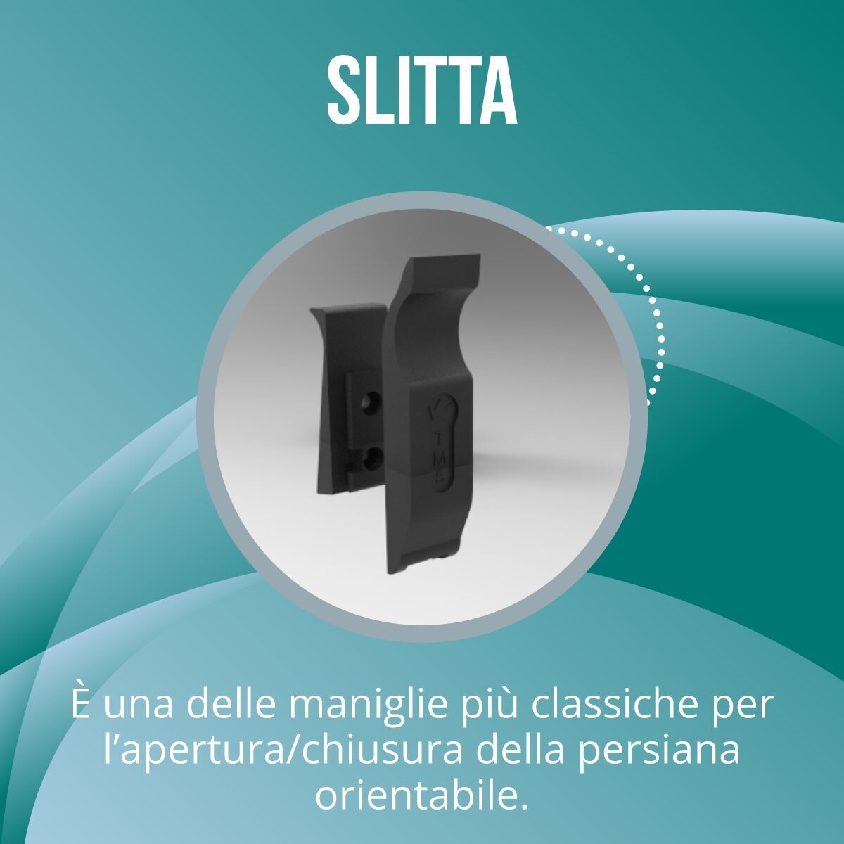 Maniglia a slitta base spessorata per comandi persiane orientabili mod. K37 (Coppia)