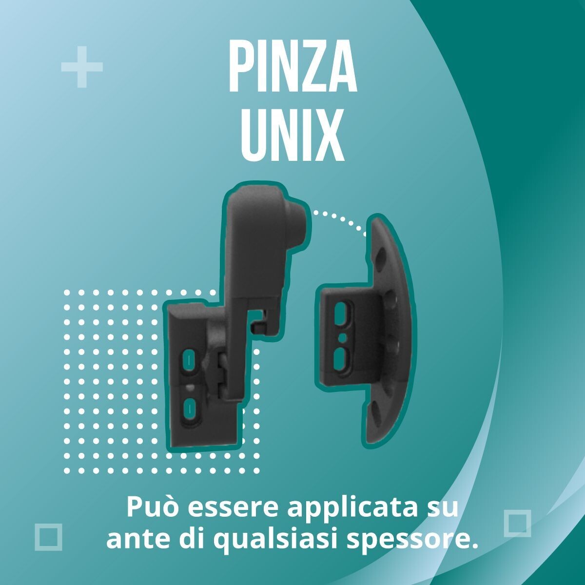 Maniglia a pinza unix per comandi persiane orientabili coppia dx+sx