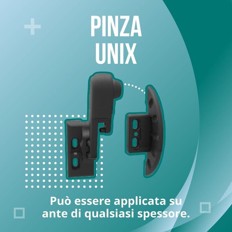 Maniglia a pinza unix per comandi persiane orientabili coppia dx+sx