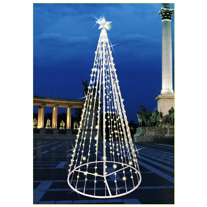 Albero luminoso 3D con stella led luce calda