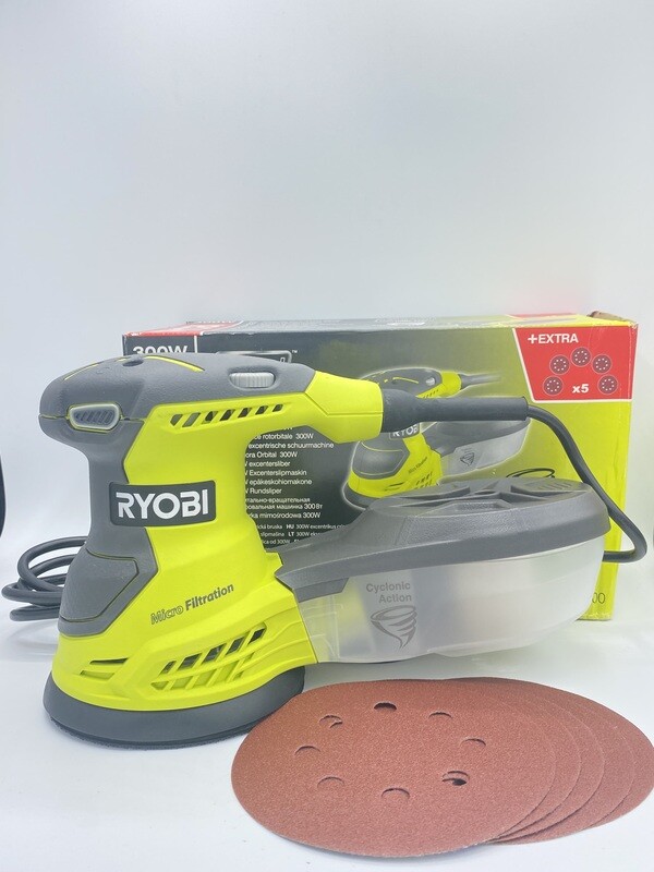 Kit levigatrice orbitale Ryobi + dischetti in omaggio