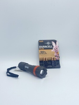 Kit torcia tascabile antiurto + batterie in omaggio