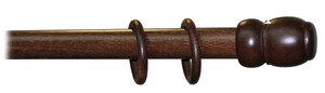 Bastone per tenda a tiro d.35 noce scuro s/supp.