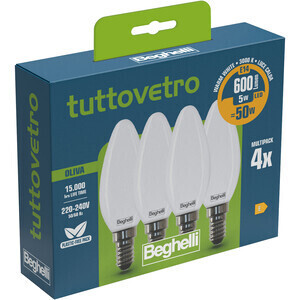 Lampade Led Oliva E14 5W set 4pz BEGHELLI