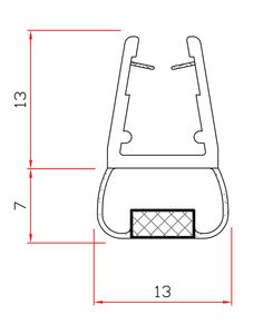 Guarnizione per box doccia H.200 cm.