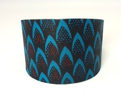 Manchette Délia
Turquoise, bordeaux et noir