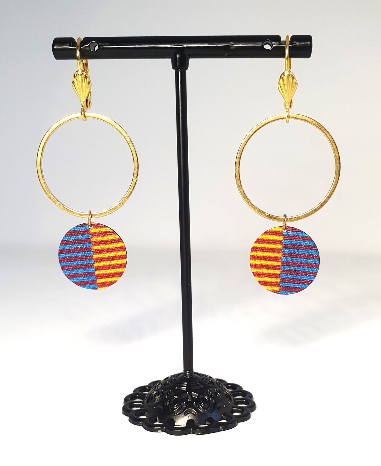 Boucles d'oreilles Lisa
Bleu, orange et rouge