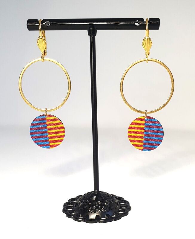 Boucles d'oreilles Lisa
Bleu, orange et rouge