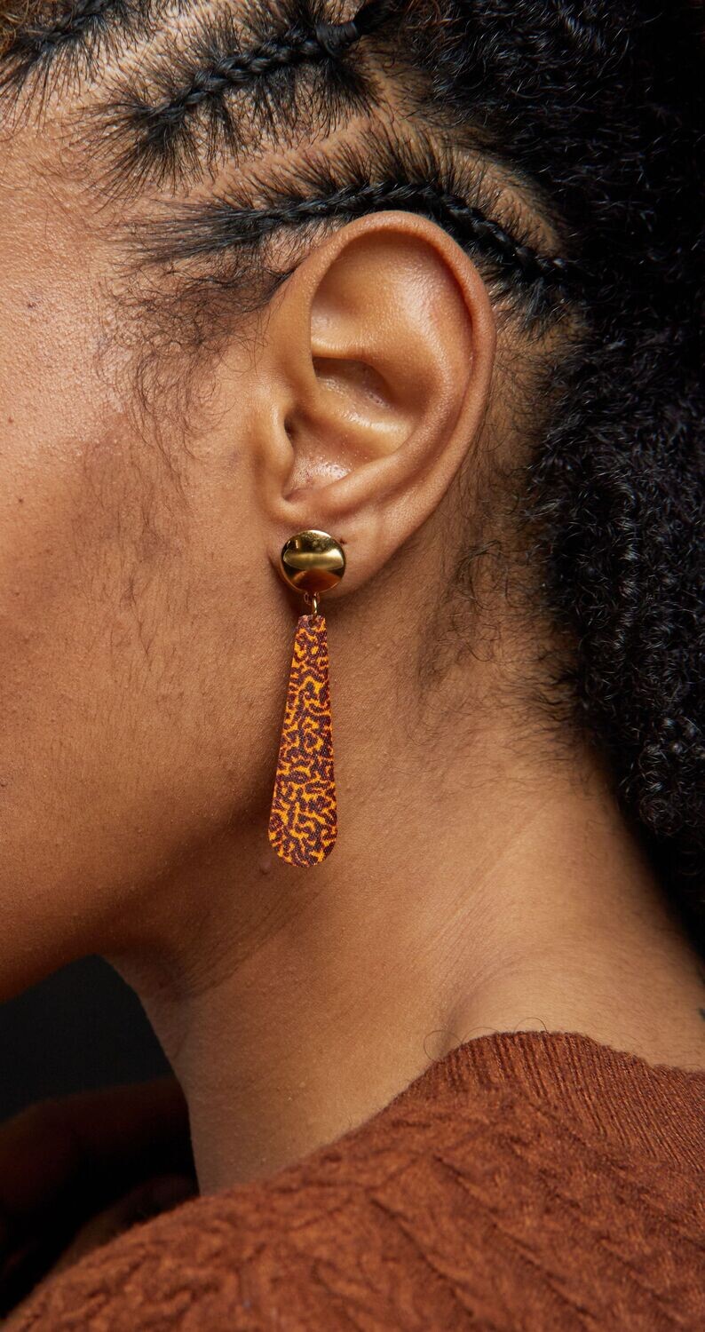 Boucles d'oreilles Kilia
Orange à motifs marrons