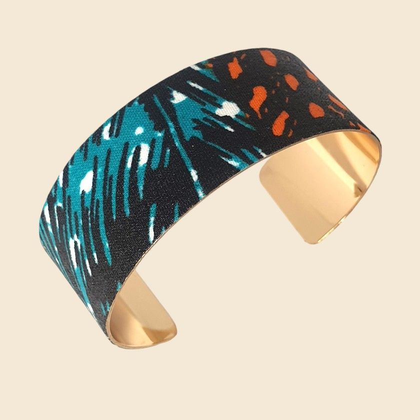 Manchette Thalya Turquoise et orange