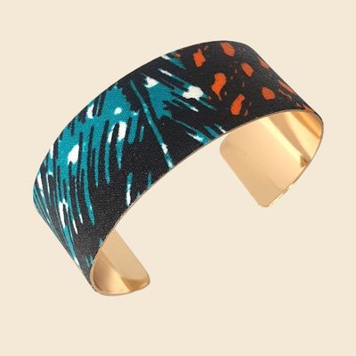 Manchette Thalya Turquoise et orange
