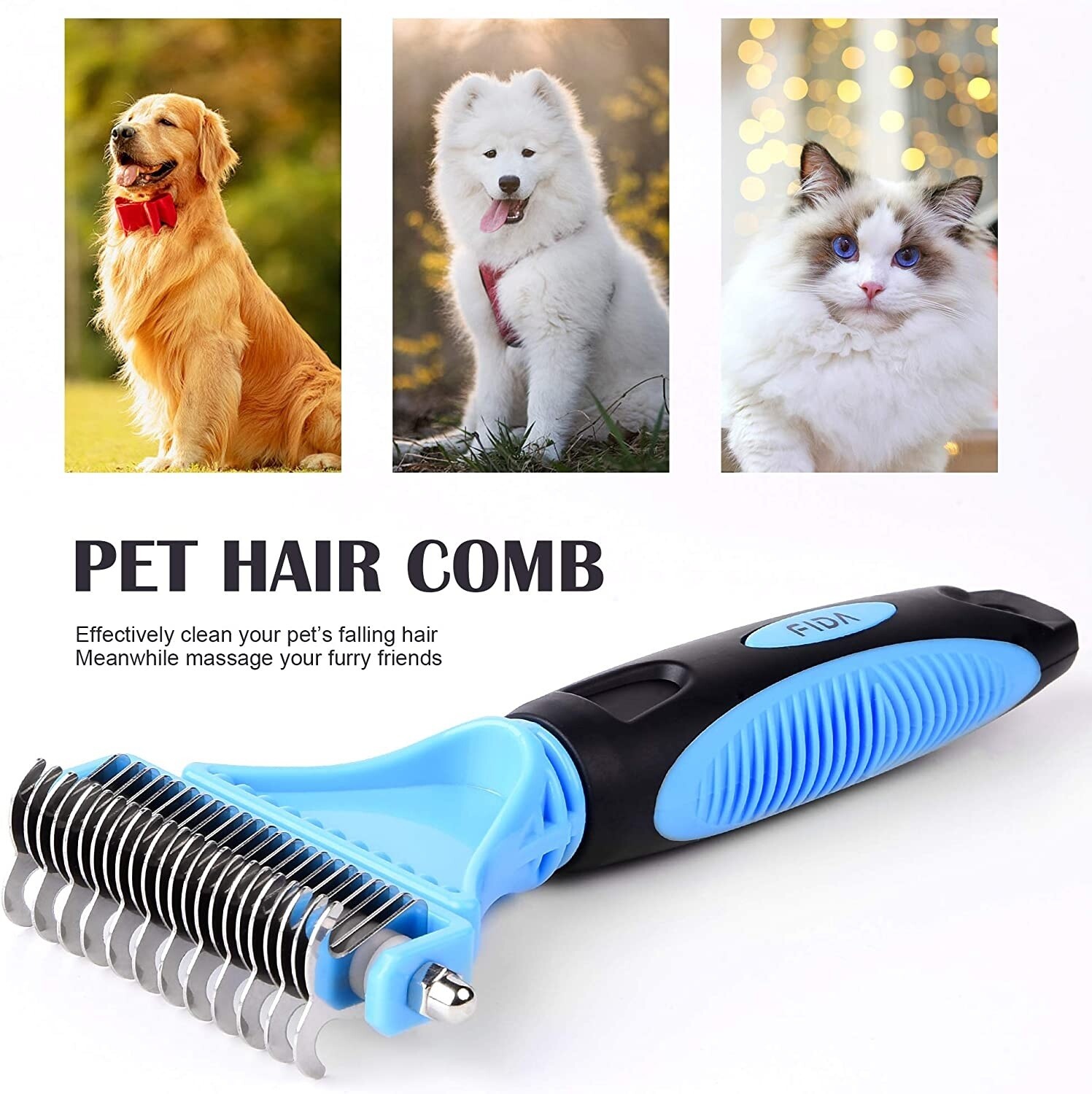 Pets Stainless Steel 3 in 1 Grooming Brush