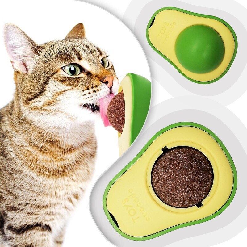 Catnip Edible Licking Rotatable Wall Treat Mint Toy Ball