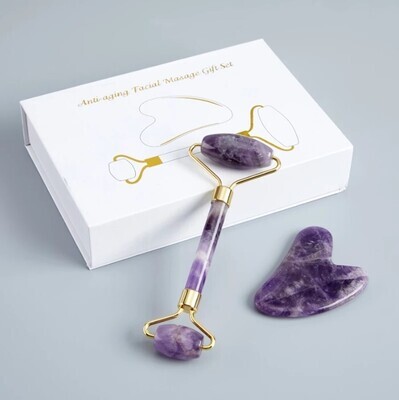 Gua Sha Facial Massager Natural Stone Jade Roller
