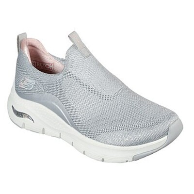 Skechers Arch-Fit - Keep It Up Light Grey / Pink - Scarpe Donna