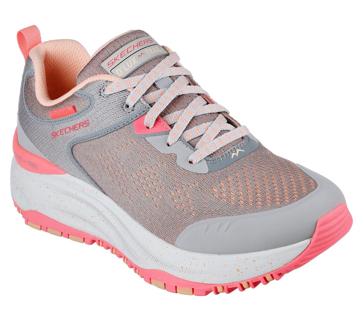 Skechers D&#39;Lux Trail - Round Trip - Gray/Pink - Scarpe Donna